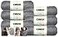 Caron Simply Soft Yarn 6 Pack with Pattern Cards in Color Gray Heather
