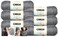 Caron Simply Soft Yarn 6 Pack with Pattern Cards in Color Gray Heather