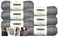 Caron Simply Soft Yarn 6 Pack with Pattern Cards in Color Gray Heather