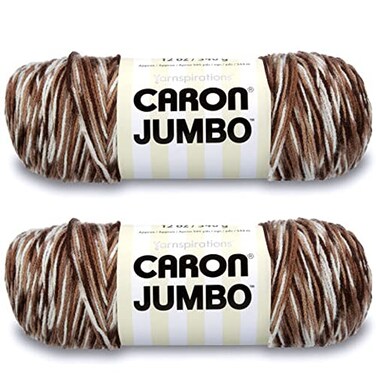 Caron Jumbo Prints Chocolate Varg Yarn 2 Pack of 340g12oz Acrylic 4 Medium Worsted 595 Yards KnittingCrochet