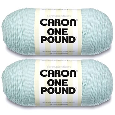 Caron One Pound Pale Green Yarn 2 Pack of 454g16oz Acrylic 4 Medium Worsted 812 Yards KnittingCrochet
