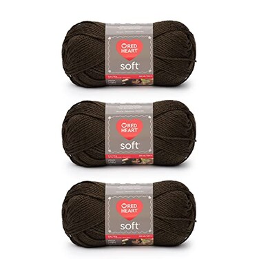 Red Heart Soft Chocolate Yarn 3 Pack of 141g5oz Acrylic 4 Medium Worsted 256 Yards KnittingCrochet