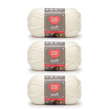 Red Heart Soft Off White Yarn 3 Pack of 141g5oz Acrylic 4 Medium Worsted 256 Yards KnittingCrochet