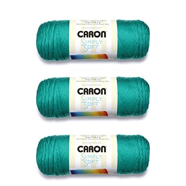 Caron Simply Soft Cool Green Yarn 3 Pack of 170g6oz Acrylic 4 Medium Worsted 315 Yards KnittingCrochet