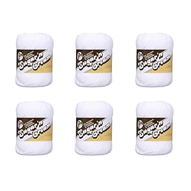 Lily SugarN Cream White Yarn 6 Pack of 71g25oz Cotton 4 Medium Worsted 120 Yards KnittingCrochet