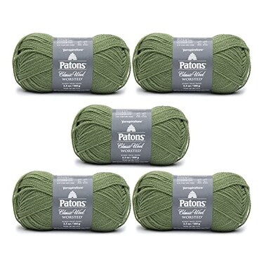 Patons Classic Wool Meadow Yarn 5 Pack of 35oz100g Wool 4 Medium 210 Yards KnittingCrochet