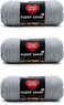 Red Heart Super Saver Dusty Gray Yarn 3 Pack of 198g7oz Acrylic 4 Medium Worsted 364 Yards KnittingCrochet