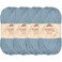 BambooMN JubileeYarn Bamboo Cotton Sport Yarn 50gSkein Faded Glacier Blue 4 Skeins