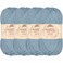 BambooMN JubileeYarn Bamboo Cotton Sport Yarn 50gSkein Faded Glacier Blue 4 Skeins