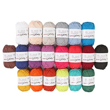 La mia Mini Cottony 20 Skein 100 Cotton Mini Yarn Total 176 Oz Each 088 Oz 25g 65 Yrds 60m Light Dk V2