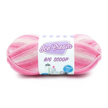 Lion Brand Yarn Ice Cream Big Scoop Yarn Strawberry