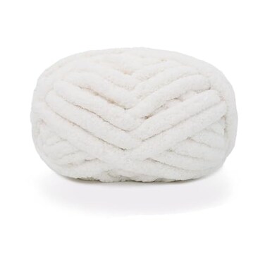 Zituop Chunky Knit Chenille Yarn for Hand Knitting Blankets Super Soft Big Jumbo Blanket Yarn Cream White