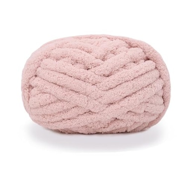Zituop Chunky Knit Chenille Yarn for Hand Knitting Blankets Super Soft Big Jumbo Blanket Yarn Light Pink