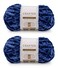 Crafted By Catherine Luxe Velvet Solid Yarn 2 Pack 300 g 105 oz 98 Yards Each Skein Royal Blue Gauge 6 Super Bulky