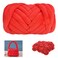 Moon Waves Chunky Cotton Yarn for Arm Knitting Crochet Super Saver Jumbo Giant Bulky Premier Yarn for Making Pets House Blanket Big Red