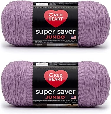 Red Heart Super Saver Jumbo Orchid Yarn 2 Pack of 396g14oz Acrylic 4 Medium Worsted 744 Yards KnittingCrochet