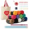 Red Heart Super Saver Yarn Stitchers Kit 12 Balls 1 Tote Bag 1 Knitting Needle 1 Crochet Hook 1 Measuring Tape 1 Knit Counter