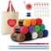 Red Heart Super Saver Yarn Stitchers Kit 12 Balls 1 Tote Bag 1 Knitting Needle 1 Crochet Hook 1 Measuring Tape 1 Knit Counter