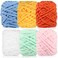 WSICSE Chenille Fluffy Yarn Thick Chunky Blanket Yarn for Crocheting Plush Soft Yarn for Knitting Blanket DIY Gifts 6 Pack 100g Each 35 oz 55 YardsFresh