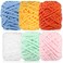 WSICSE Chenille Fluffy Yarn Thick Chunky Blanket Yarn for Crocheting Plush Soft Yarn for Knitting Blanket DIY Gifts 6 Pack 100g Each 35 oz 55 YardsFresh