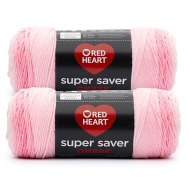 Red Heart Super Saver Jumbo Light Pink Yarn 2 Pack of 10oz283g 100 Acrylic 4 Worsted Medium 482 Yards KnittingCrochet