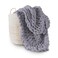 Adyrescia Chunky Knit Blanket Throw 100 Hand Knit with Jumbo Chenille Yarn 30x40 Lilac Gray