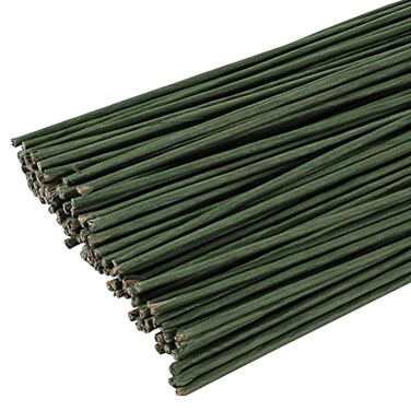 Pengxiaomei 120 Pack Floral Stems Wire for Paper Flower 2 Gauge Flower Stems for Crochet Projects 16 Inch Artificial Green Crafts Wire Wreath Making Supplies for Flower DIY