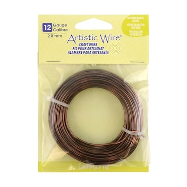 Artistic Wire 12 Gauge Antique Brass Copper Tarnish Resistant Bendable Craft Wire for Jewelry DIY Projects 25 ft Coil