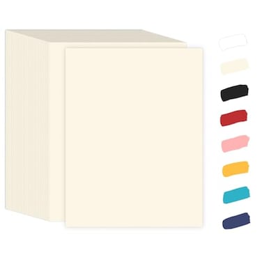 Goefun 100 Sheets Cream Cardstock 85 x 11 Off White Card Stock 65lb Ivory Paper Printer Paper for Cards Making Office Printing Wedding