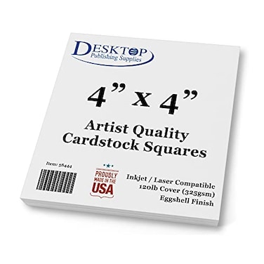 Desktop Publishing Supplies Premium White Cardstock Squares Ultra Thick Artist Drawing Quality Eggshell Finish For Spin Art Refill Sketching Charcoal Watercolor Painting 4 x 4 40 Pack