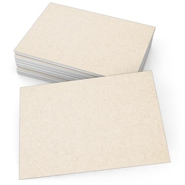 321Done Blank Note Cards 4x6 Thick Cardstock Plain Kraft Card Stock Notecards Stationery for Writing Stamping Printing Made in USA Set of 50 No Envelopes