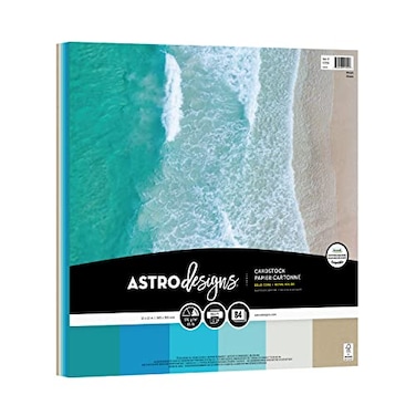 Astrodesigns Crafting Cardstock 12 x 12 65 lb176 gsm 6Color Ocean Assortment 84 Sheets 91794