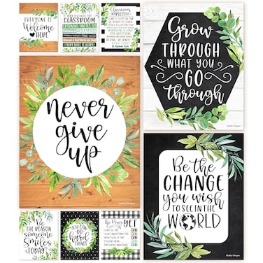 Hadley Designs Motivational Poster for Classroom Decor 9 Growth Mindset Classroom Posters Elementary Inspirational Wall Decor Middle School Teacher Must Haves Farmhouse Bulletin Board Decorations