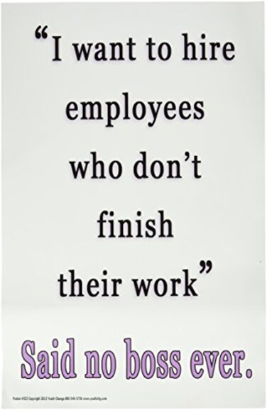 Youth Change 323 Funny Classroom Poster Teaches Students to Finish Their Work