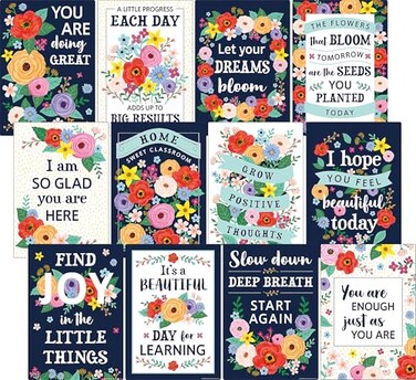 Teacher Created Resources Wildflowers Positive Sayings Educational Poster Pack TCR6624
