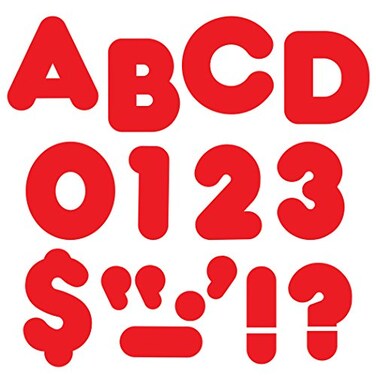 Trend Enterprises Red 4Inch Casual Uppercase Ready Letters