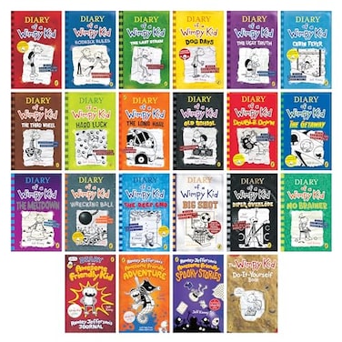 Hunnee A Library of a Wimpy Kid 122 Boxed Set for Kids22 Books Complete Collection Series Paperback Edition for Children