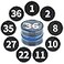 Wizia 36 Pack Black Carpet Floor Circle Sit Markers with Numbers 136 Classroom Spot Markers for Teachers Students Kids 4 Inch Floor Dots for Home Elementary Preschool