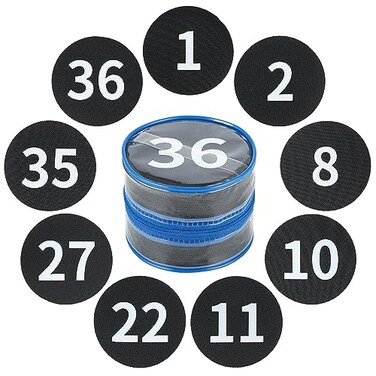 Wizia 36 Pack Black Carpet Floor Circle Sit Markers with Numbers 136 Classroom Spot Markers for Teachers Students Kids 4 Inch Floor Dots for Home Elementary Preschool