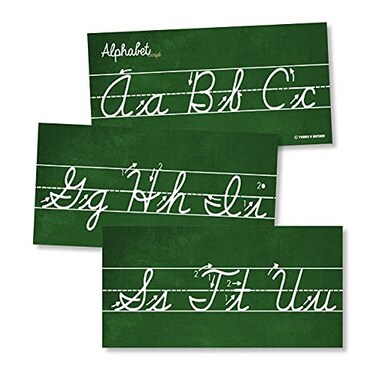 Young N Refined Cursive Alphabet Classroom Wall Strip Glossy Paper
