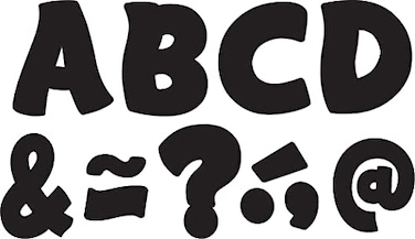 Teacher Created Resources Black Funtastic Font 3 Magnetic Letters 77214