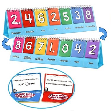 Aizweb Student Place Value Flip ChartMath ManipulativesDoubleSided with Whole Number Decimals1st 2nd 3rd Grade Classroom Must HavesHomeschool Teacher Back to School Supplies Teaching Essentials
