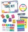 Carson Dellosa Education Carson Dellosa 30Piece Be Clever Wherever Grades 45 Mathematics Tool Kit Sticker Chart Spin Wheel Counting Cubes and More Math Manipulatives Covering Multiplication and Fracti