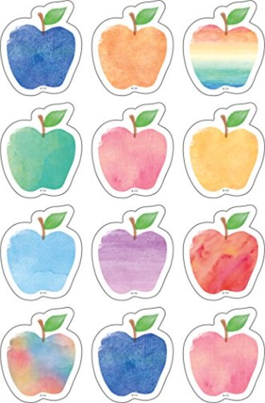 Teacher Created Resources Watercolor Apple Accents Teaching Material 5635