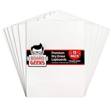 Board Geeks Bigtime 12 Pack 9x12 Classroom Whiteboards for Kids Small DoubleSided White Board White Boards Bulk Set Classroom Essentials Magnetic Dry Erase Boards for Students Teacher