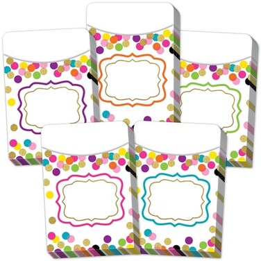 Teacher Created Resources Confetti Library Pockets MultiPack TCR2736