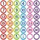 FaCraft Boho Line Up Spots for Classroom Floor 36Pcs Number Stickers Floor Classroom Spots Decals Waterproof Numbers Stickers Markers for Preschool Kindergarten Elementary Teacher Back to School