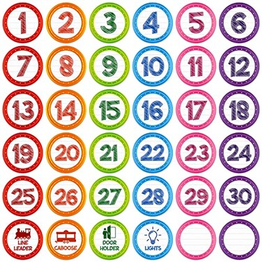 FaCraft Boho Line Up Spots for Classroom Floor 36Pcs Number Stickers Floor Classroom Spots Decals Waterproof Numbers Stickers Markers for Preschool Kindergarten Elementary Teacher Back to School