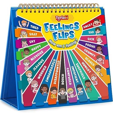 Torlam Feelings Wheel Emotions BookCalming Down Corner Items Feelings Chart for KidsSocial Emotional Regulation ToolsEmotion Wheel Flip BookAutism MustHave ADHD Tools for Kids Classroom Preschool
