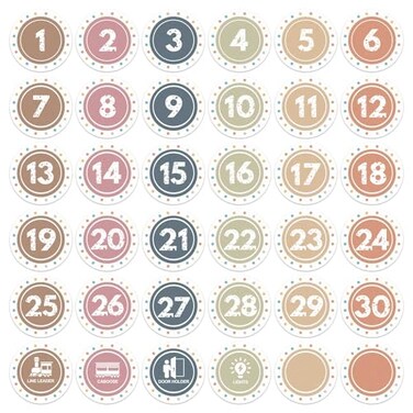 WALENGIF Boho Line up Spots for Classroom 36pcs Number Stickers for Classroom Floor Stickers Dots for Classrooms Floor Decals for Classrooms Lining up Back to School Kindergarten Preschool Supplies